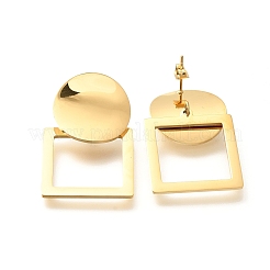 Pendientes de botón de acero inoxidable 304&nbsp;EJEW-R012-01G