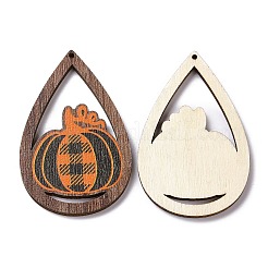 Thème halloween simple face imprimé bois de tremble gros pendentifs&nbsp;WOOD-G015-05H