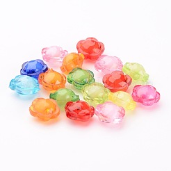 Mischfarbe transparent facettiert Blume Acryl-Perlen&nbsp;X-TACR-S104-M