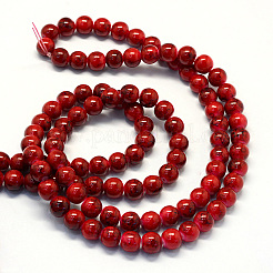 Chapelets de perles en verre rondes verre imprimés&nbsp;DGLA-Q019-8mm-49