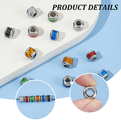 12 Stück 6 Farben 304 Edelstahl European Beads&nbsp;STAS-UN0059-68