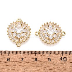 Ciondoli connettore in ottone con pavé di zirconi cubici trasparenti&nbsp;KK-N284-21G