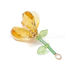 Pendenti a forma di fiore con perline di vetro fatti a mano&nbsp;PALLOY-MZ00742-01