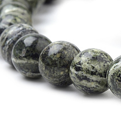 Brins de perles de jaspe vert zèbre naturel&nbsp;G-S259-34-6mm