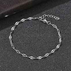 Bracciali da donna con catene a maglie in acciaio inossidabile 304&nbsp;BJEW-D466-08A-P