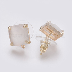 Facettierte Ohrstecker aus Glas&nbsp;GLAA-F084-C13