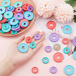 80 stücke 8 arten herz kunststoff lose blatt ring runde binder discs&nbsp;DIY-PH0009-08