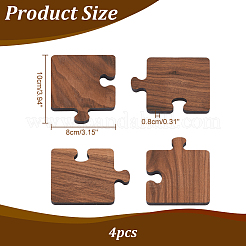 Tapis de tasse en bois de noyer noir&nbsp;AJEW-WH0347-06