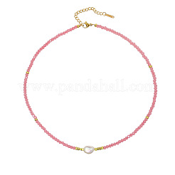 Süße und coole Sommer Süßwasser Perlenketten rosa Glas Perlenketten&nbsp;VX3518
