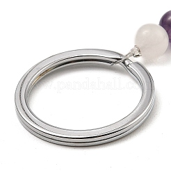 Llavero con colgante de cono de piedras preciosas naturales y sintéticas&nbsp;G-Z033-08P