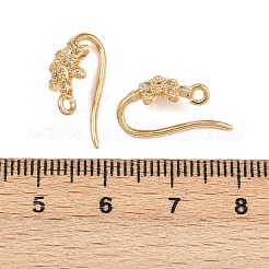Ohrhaken aus Messing mit Mikropflaster und klaren Zirkonia-Blumen&nbsp;KK-A274-16G