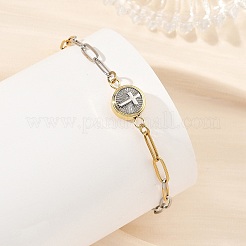 Bracelets à maillons en laiton et acier inoxydable 304&nbsp;BJEW-JB14357