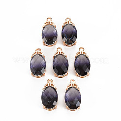 Ciondoli in ottone con placcatura a cremagliera con micro pavé di zirconi chiari&nbsp;KK-T060-62-RS