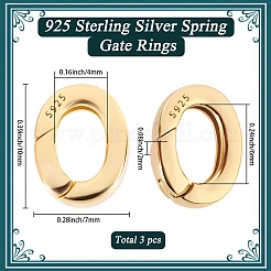 3 Stück 925 Sterlingsilber-Federtorringe&nbsp;STER-SC0001-68