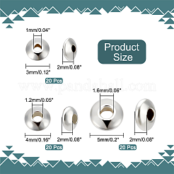 60 Stück 3 Größe 925 Sterling Silber Abstandsperlen&nbsp;STER-PH0001-29