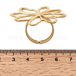 Anelli da dito in acciaio inossidabile 304 con fiori per donna&nbsp;RJEW-A105-02G