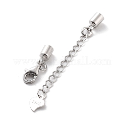 925 estensore per catena a maglie in argento sterling rodiato anti-ossidazione&nbsp;STER-G039-04A-P