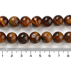 Chapelets de perle ronde en œil de tigre naturel&nbsp;G-R200-12mm