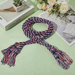 Appendino per toga da scapolo con frange e nappe doppie in poliestere&nbsp;FIND-WH20041-001B