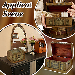 Cajas organizadoras de almacenamiento de joyas de madera retro con cierres&nbsp;CON-WH0115-96A