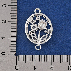 Ciondoli connettore in ottone con pavé di zirconi cubici trasparenti&nbsp;KK-Z066-10S