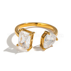 Offene Manschettenringe aus Edelstahl 304 mit Zirkonia-Pavé für Damen&nbsp;LI9548