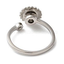 Anello aperto cat-eye girevole con zirconi&nbsp;RJEW-Q776-01G-02