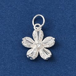 925 ciondolo a forma di fiore in argento sterling con zirconi cubici trasparenti&nbsp;STER-K184-01S