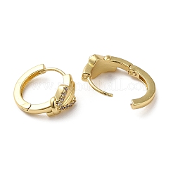 Orecchini a cerchio con cuori di zirconi&nbsp;EJEW-Z019-07G