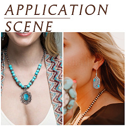 16 pièces 8 styles pendentifs turquoise synthétiques&nbsp;FIND-TA0002-15