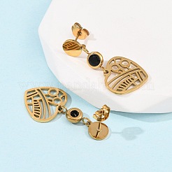 Orecchini pendenti in acciaio inossidabile 304&nbsp;EJEW-F393-04G