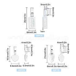120 Stück 3 Stile tibetischer Stil Legierung zum Aufkleben flache Pad Anhänger Bügel&nbsp;TIBEP-SC0001-94