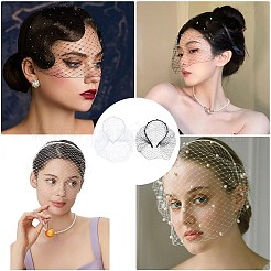 2 Stück 2 Farben Braut Perlen Mesh Schleier Stoff Haarbänder&nbsp;MRMJ-GF0001-50B