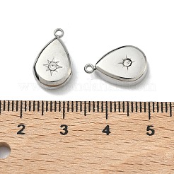 Tropfenförmige Anhänger aus Edelstahl 304 mit KristallStrassen&nbsp;STAS-L022-354P