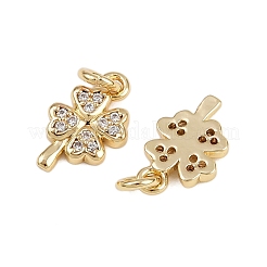 Pendentifs avec zircon cubiques à micro-pavés en laiton&nbsp;KK-D424-09G