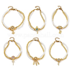 Messing mehradrige Armbänder&nbsp;BJEW-M056-01G