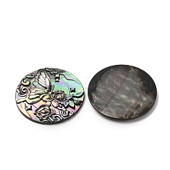 Natürliche schwarze Lippenmuschel geschnitzte Cabochons&nbsp;SHEL-G024-01A