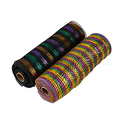 2 rouleau de rubans en maille rayés PP 2 couleurs&nbsp;SRIB-DC0001-02