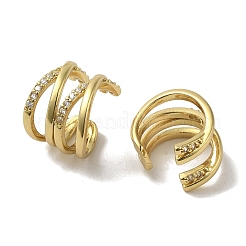 Gestellplattierte Messingmikropavé-Creolenohrringe mit Zirkonia&nbsp;EJEW-R162-39G