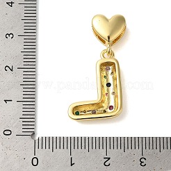 Gestell aus Messing mit Mikropflaster und klaren Zirkonia-Anhängern&nbsp;KK-C067-12G-L