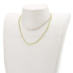 Collane con perline di peridoto naturale rondelle&nbsp;NJEW-JN03404-03