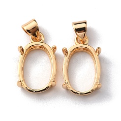 Castone pendente a cesto in ottone con montaggio a griffe&nbsp;KK-WH0031-32G-01