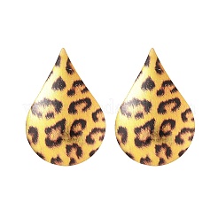 Boucles d'oreilles pendantes en alliage à imprimé léopard&nbsp;EJEW-K304-01E-G