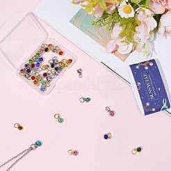 48 pièces 24 styles breloques en strass en verre en alliage plaqué&nbsp;FIND-SC0023-59