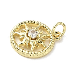 Pendentifs avec zircon cubiques à micro-pavés en laiton&nbsp;KK-L248-15G-04