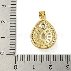Placage en rack pendentifs en zircone cubique pavés de laiton&nbsp;KK-U029-28G-07