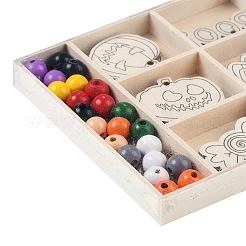 Pendentifs en bois bricolage sur le thème d'Halloween&nbsp;WOOD-S063-01B