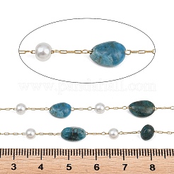 Pépites d'apatite naturelle et chaînes à maillons faites à la main en acier inoxydable 316&nbsp;CHS-K021-14G-14