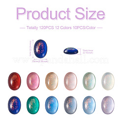 110 Stück 11 Farben transparente Harz Cabochons&nbsp;CRES-CW0001-03