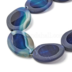 Natürlichen blauen Achat Perlen Stränge&nbsp;G-P570-B01-01